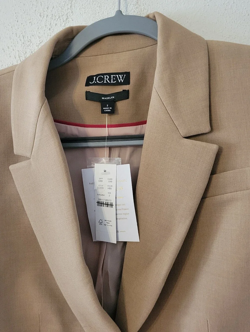 J. Crew Madelyn Blazer in 4 Season Stretch- Heather Burnished Saddle